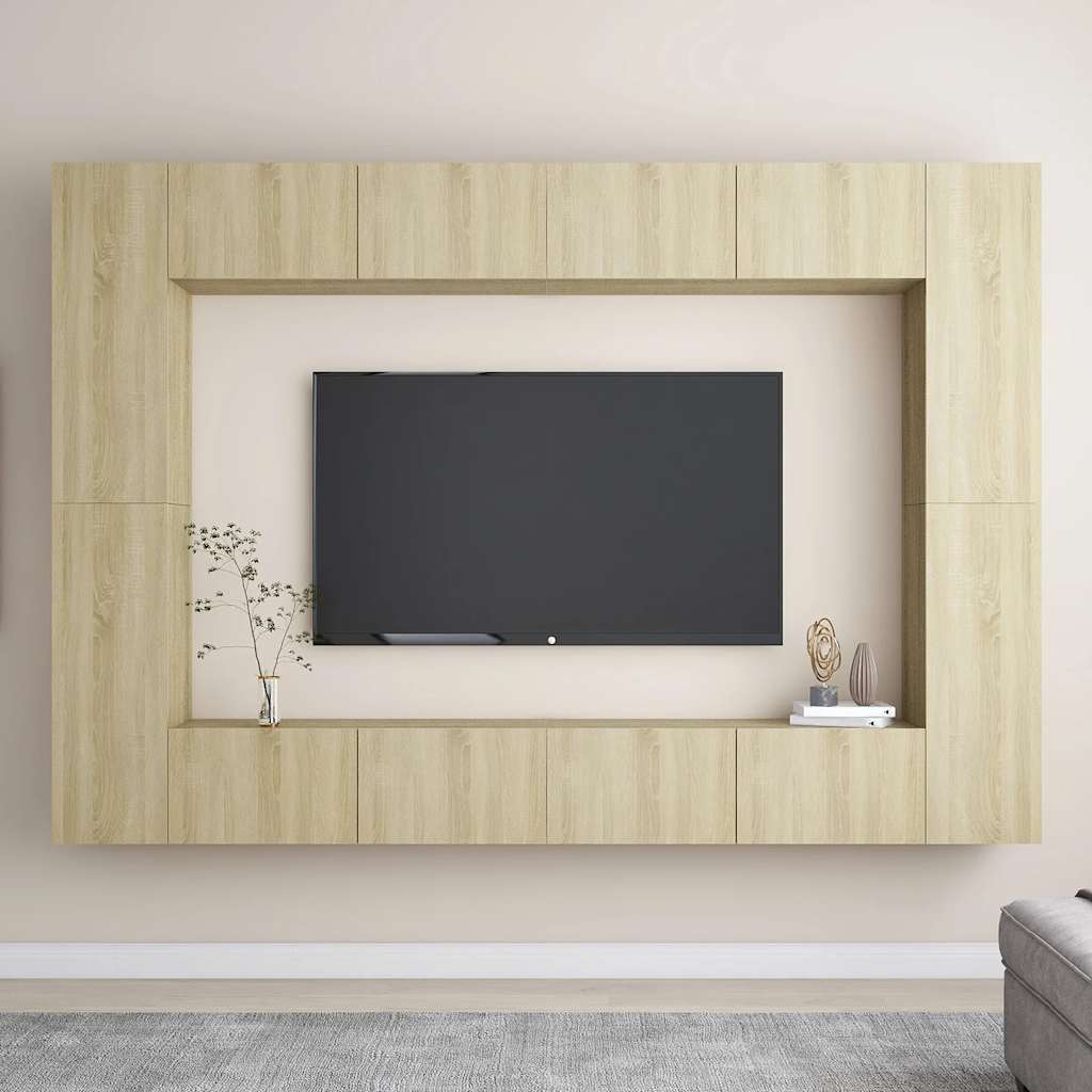 Ensemble de meubles TV 8 pcs Chêne sonoma Bois d'ingénierie - XIOS