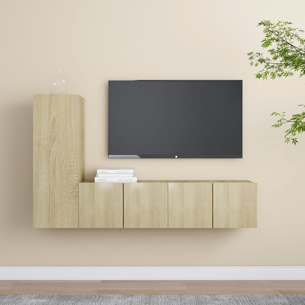 Ensemble de meubles TV 3 pcs Chêne sonoma Bois d'ingénierie - XIOS
