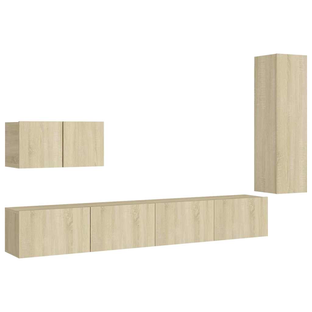 Ensemble de meubles TV 4 pcs Chêne sonoma Bois d'ingénierie - XIOS