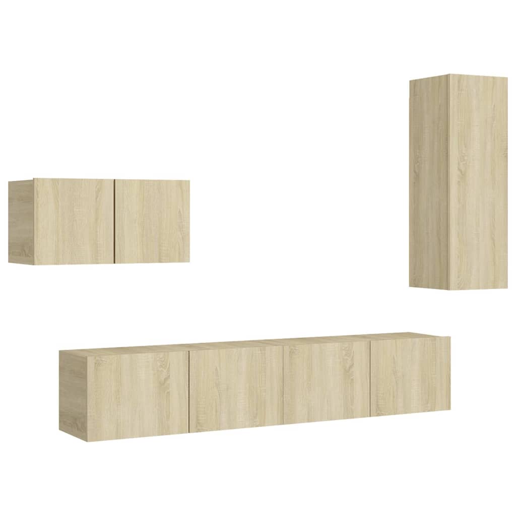 Ensemble de meuble TV 4 pcs Chêne sonoma Bois d'ingénierie - XIOS