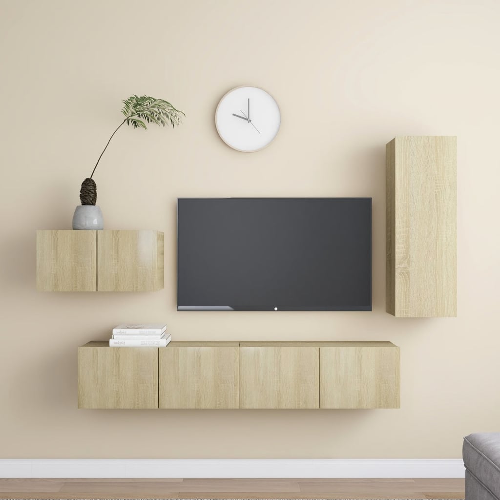 Ensemble de meuble TV 4 pcs Chêne sonoma Bois d'ingénierie - XIOS