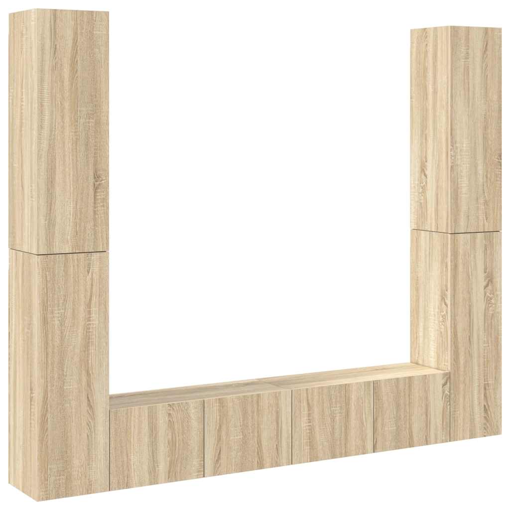 Ensemble de meuble TV 6 pcs Chêne sonoma Bois d'ingénierie - XIOS