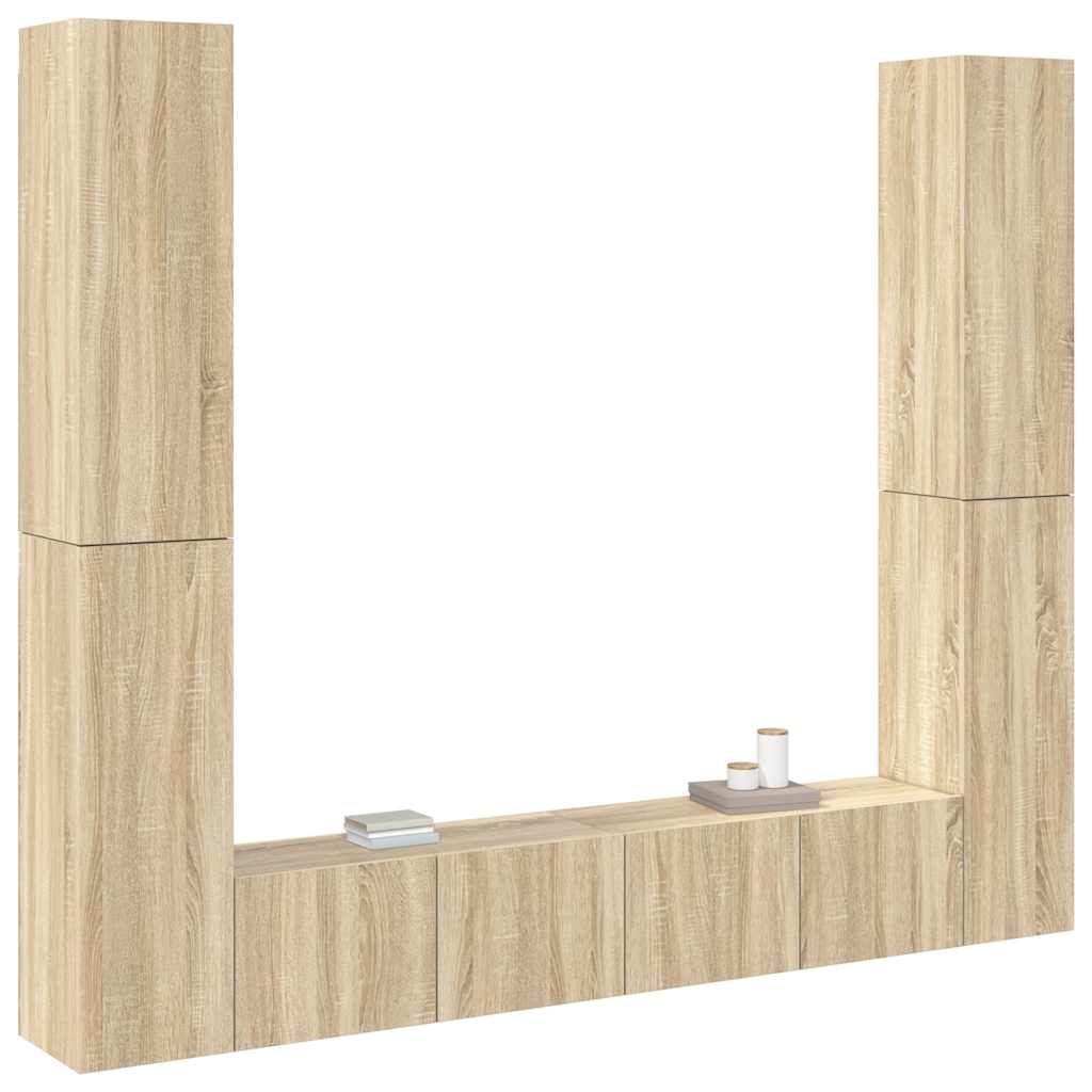 Ensemble de meuble TV 6 pcs Chêne sonoma Bois d'ingénierie - XIOS