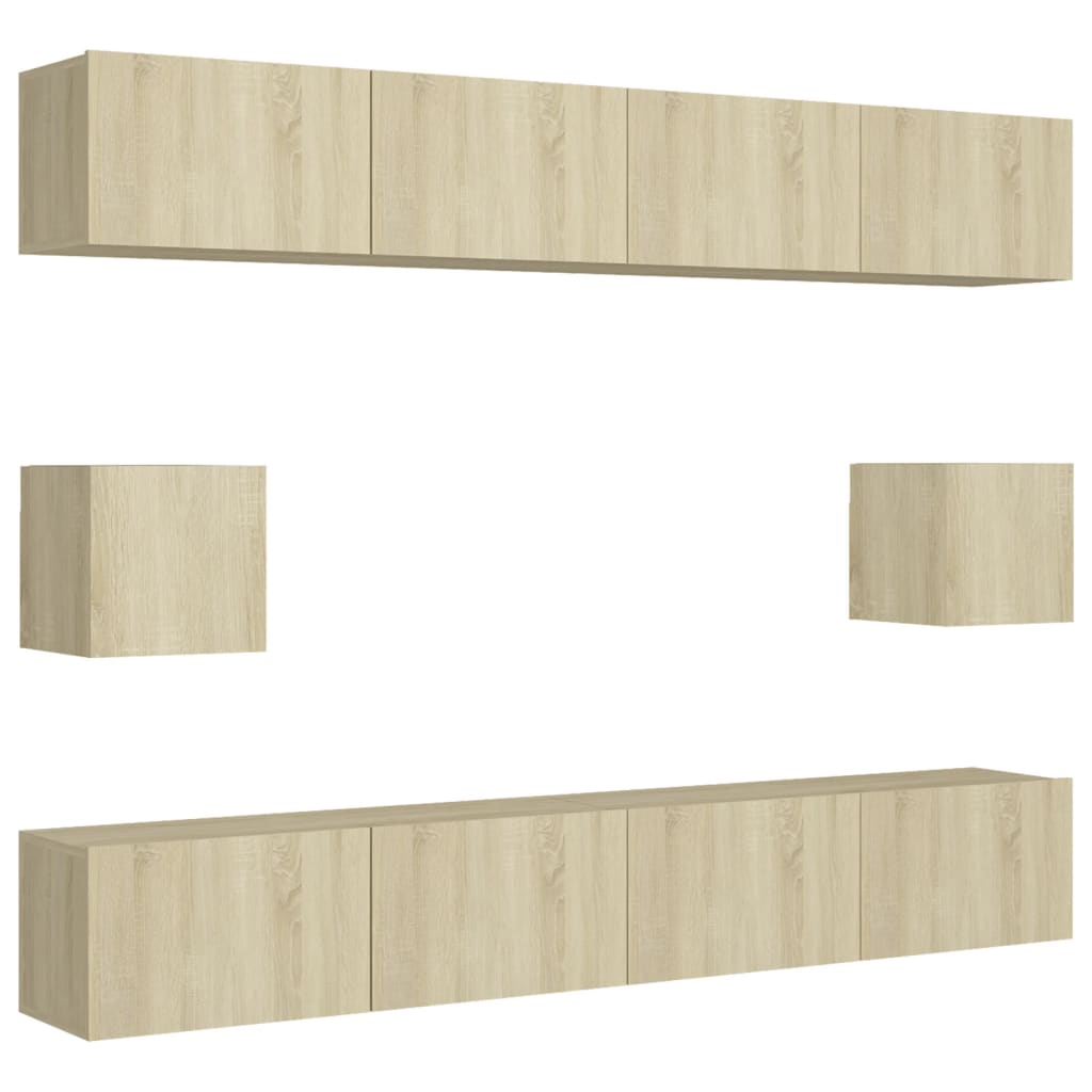 Ensemble de meubles TV 6 pcs Chêne sonoma Bois d'ingénierie - XIOS