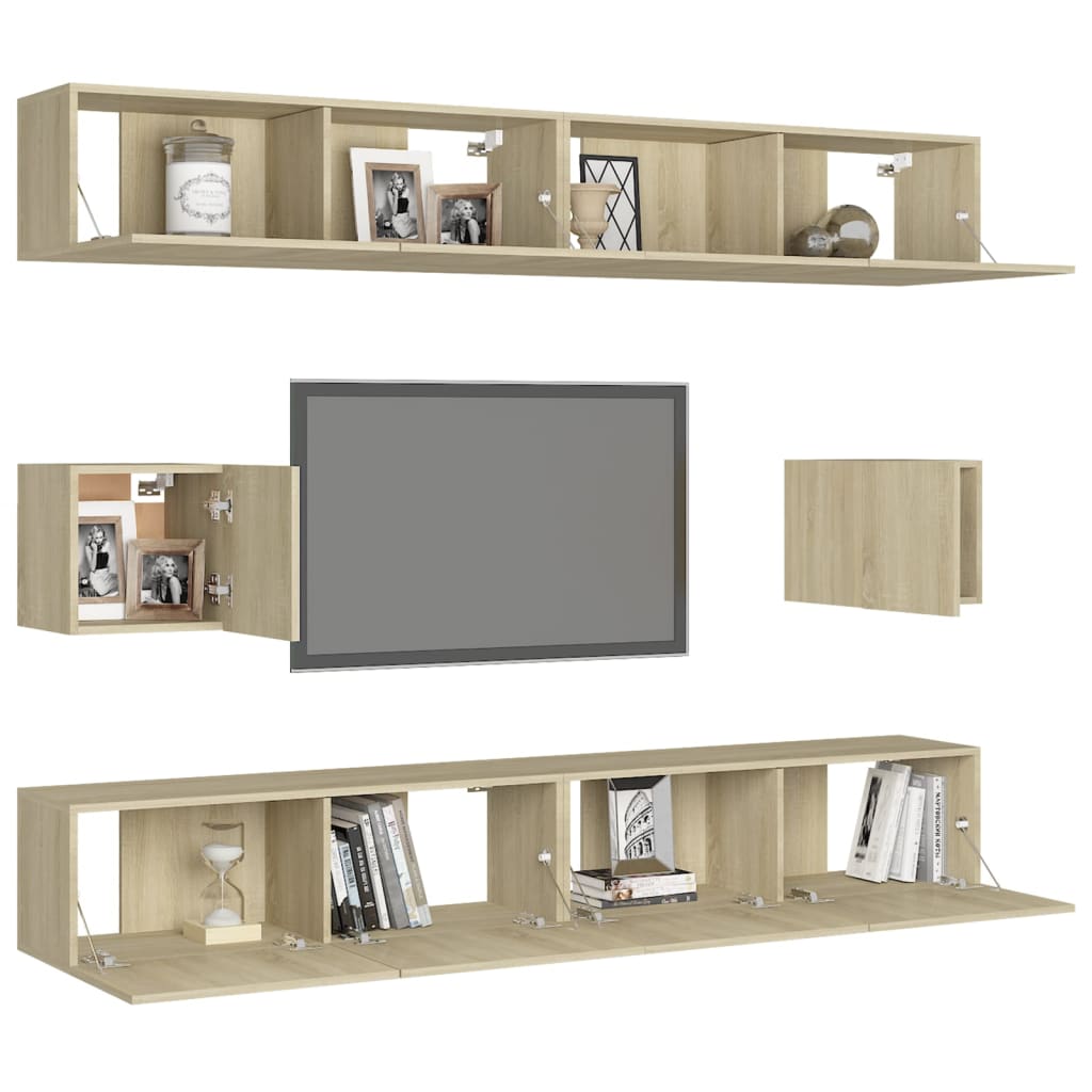 Ensemble de meubles TV 6 pcs Chêne sonoma Bois d'ingénierie - XIOS
