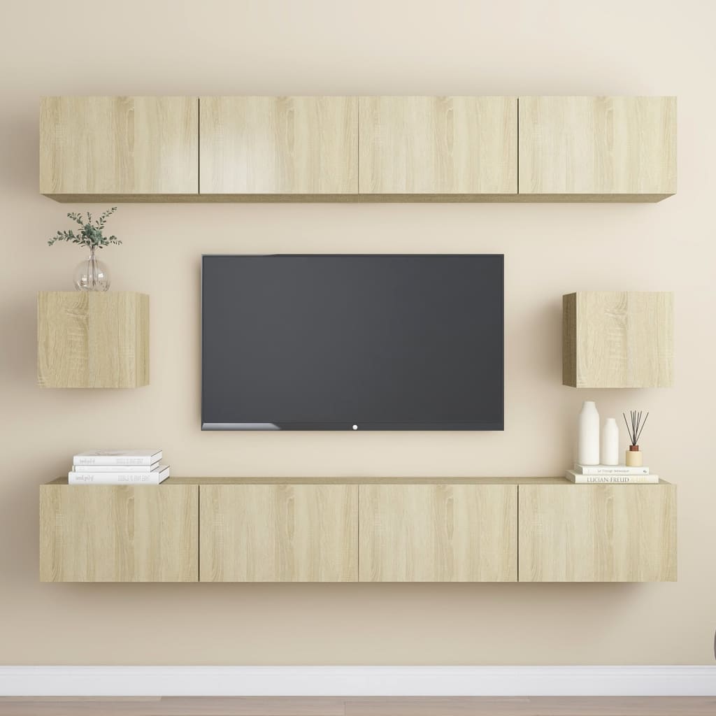 Ensemble de meubles TV 6 pcs Chêne sonoma Bois d'ingénierie - XIOS