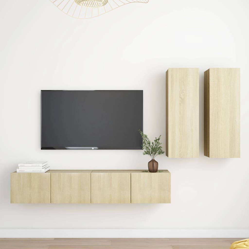 Ensemble de meubles TV 4 pcs Chêne sonoma Bois d'ingénierie - XIOS