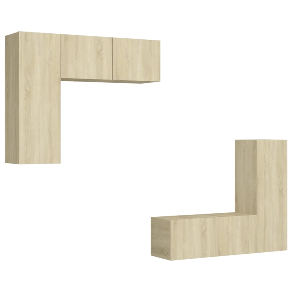 Ensemble de meubles TV 4 pcs Chêne sonoma Bois d'ingénierie
