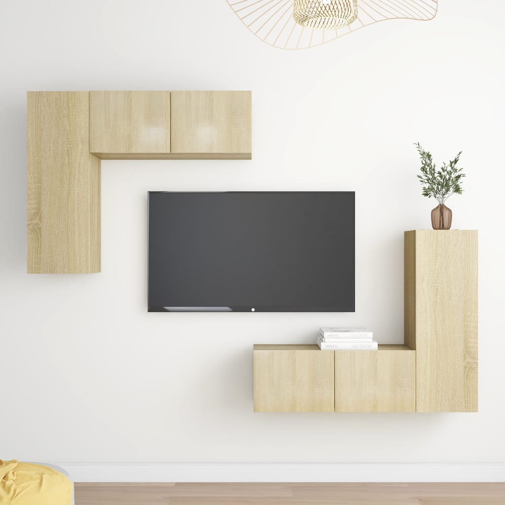Ensemble de meubles TV 4 pcs Chêne sonoma Bois d'ingénierie - XIOS