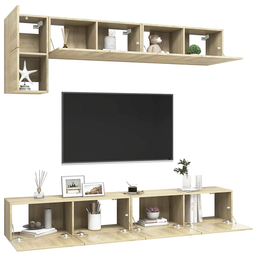 Ensemble de meuble TV 5 pcs Chêne sonoma Bois d'ingénierie - XIOS