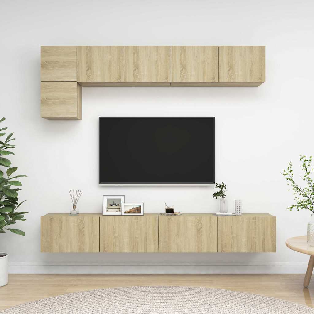 Ensemble de meuble TV 5 pcs Chêne sonoma Bois d'ingénierie - XIOS