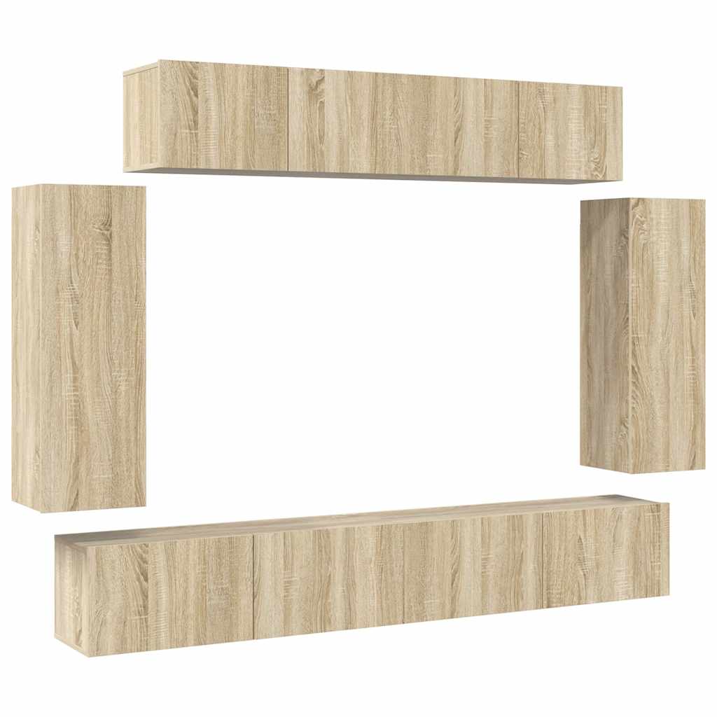Ensemble de meuble TV 6 pcs Chêne sonoma Bois d'ingénierie - XIOS