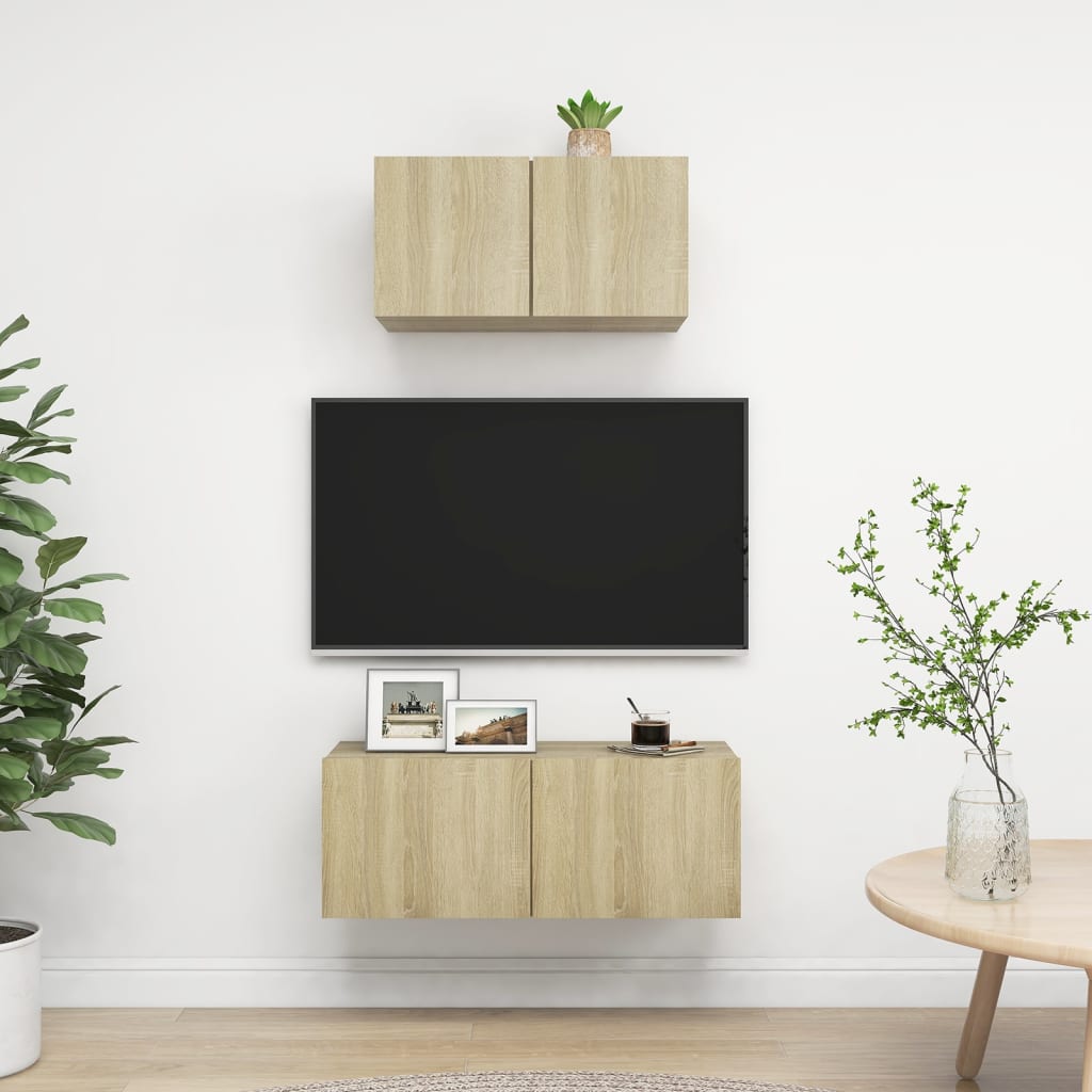 Ensemble de meuble TV 2 pcs Chêne sonoma Bois d'ingénierie - XIOS