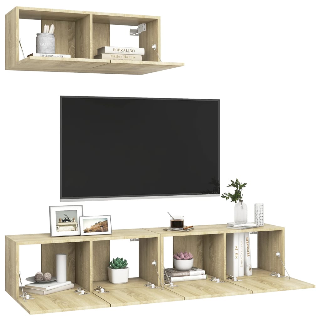 Meubles TV 3 pcs Chêne sonoma Bois d'ingénierie - XIOS