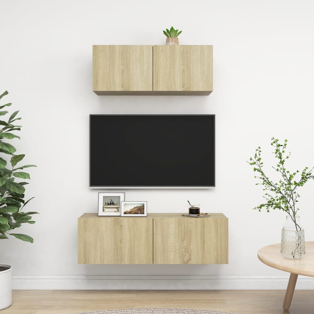 Ensemble de meuble TV 2 pcs Chêne sonoma Bois d'ingénierie - XIOS