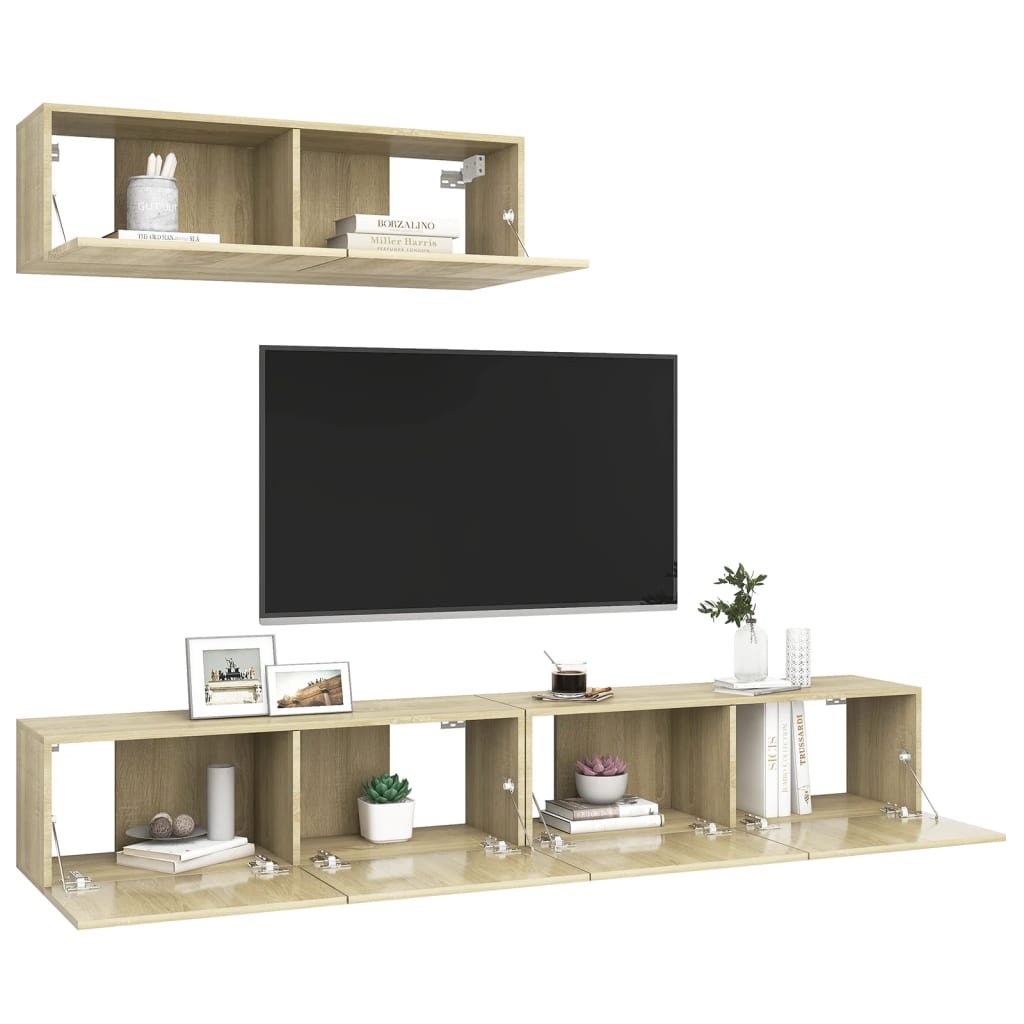 Meubles TV 3 pcs Chêne sonoma Bois d'ingénierie - XIOS