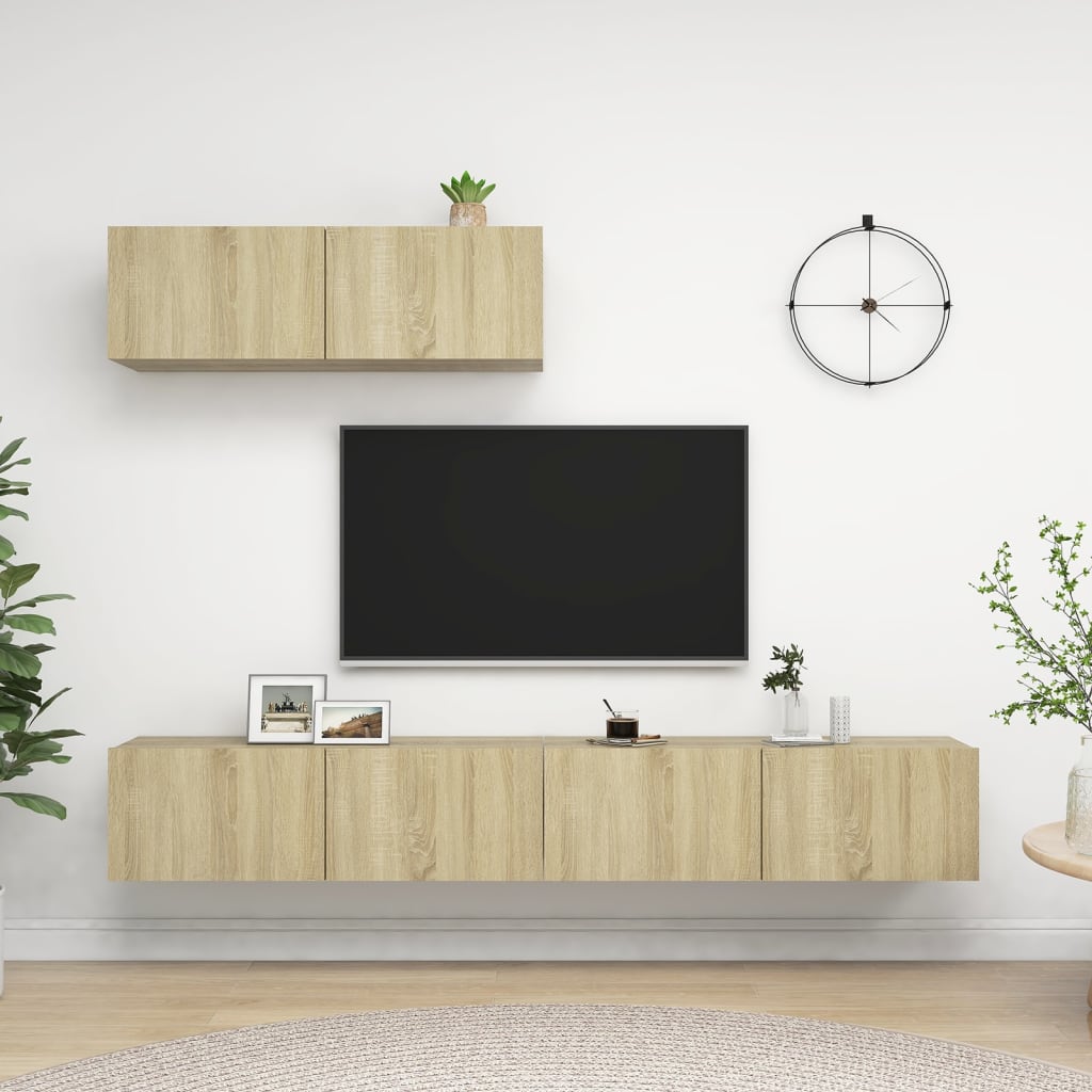 Meubles TV 3 pcs Chêne sonoma Bois d'ingénierie - XIOS