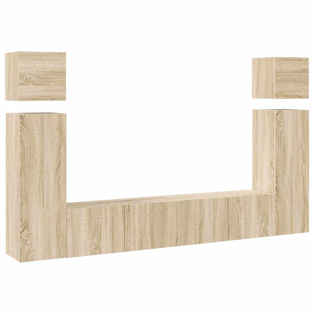Ensemble de meuble TV 8 pcs Chêne sonoma Bois d'ingénierie - XIOS