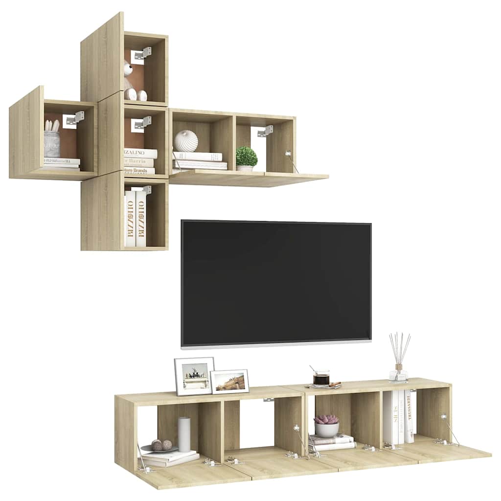 Ensemble de meubles TV 7 pcs Chêne sonoma Bois d'ingénierie - XIOS