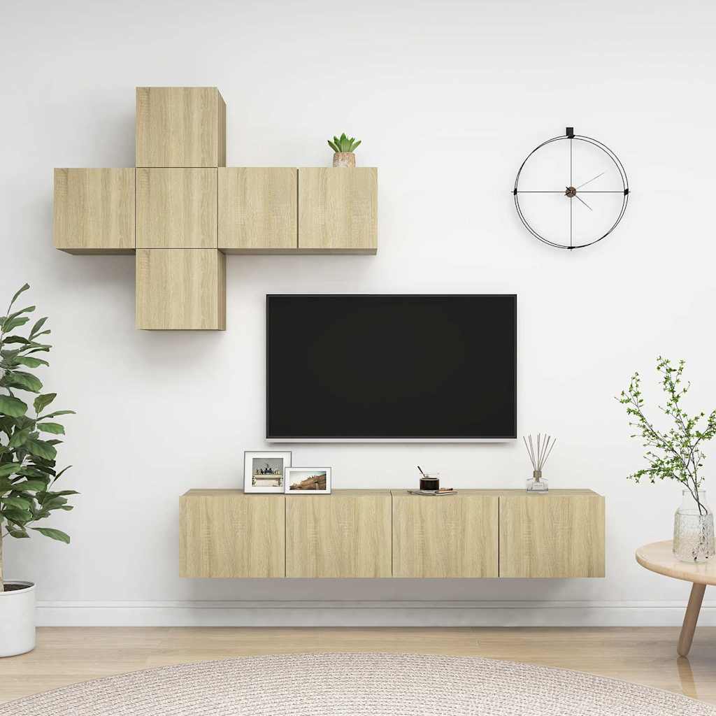 Ensemble de meubles TV 7 pcs Chêne sonoma Bois d'ingénierie - XIOS