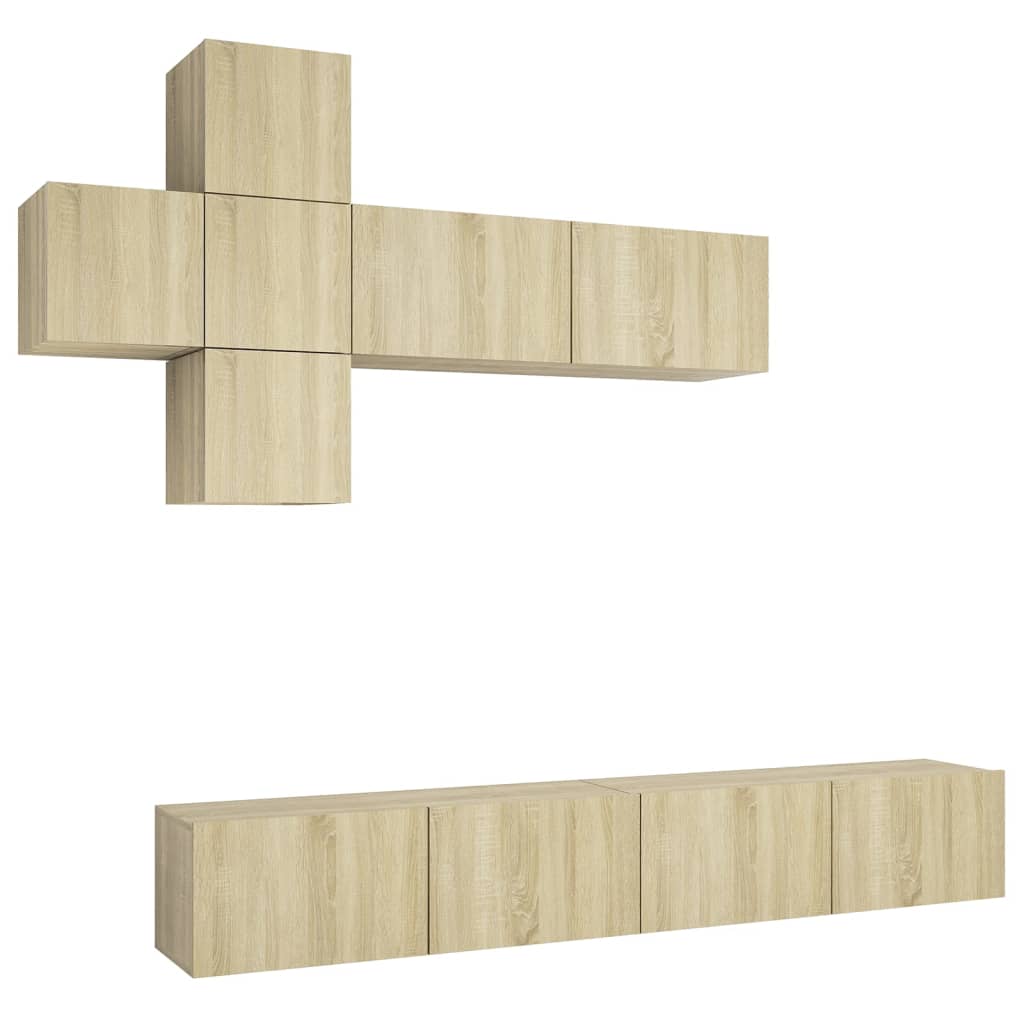 Ensemble de meubles TV 7 pcs Chêne sonoma Bois d'ingénierie