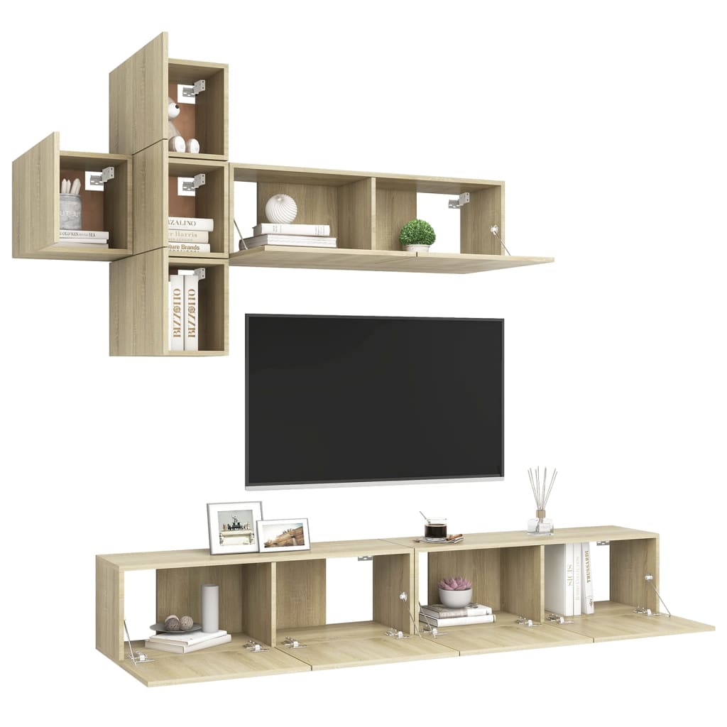 Ensemble de meubles TV 7 pcs Chêne sonoma Bois d'ingénierie - XIOS