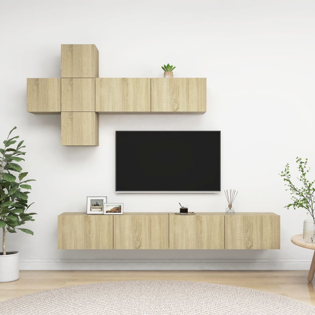 Ensemble de meubles TV 7 pcs Chêne sonoma Bois d'ingénierie - XIOS