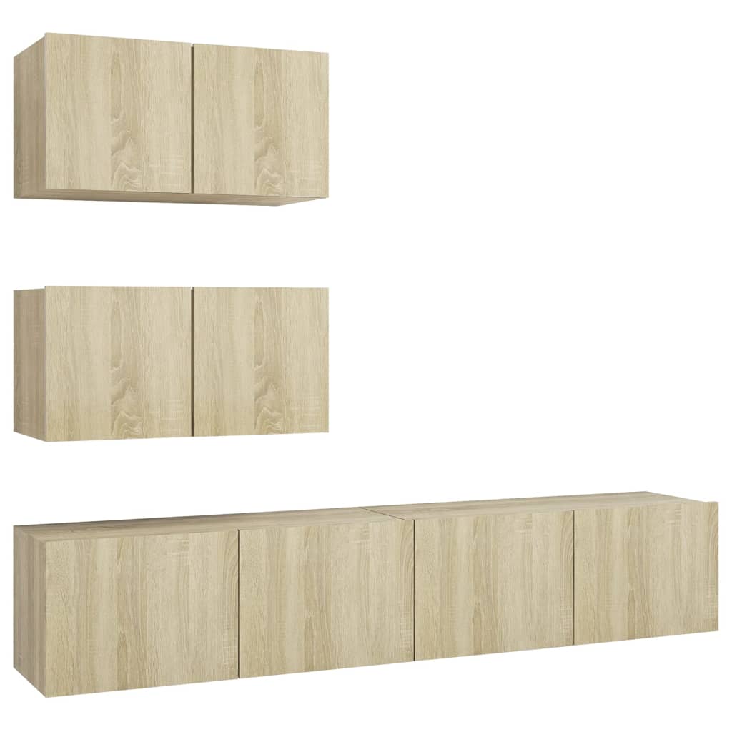 Ensemble de meubles TV 4 pcs Chêne sonoma Bois d'ingénierie - XIOS