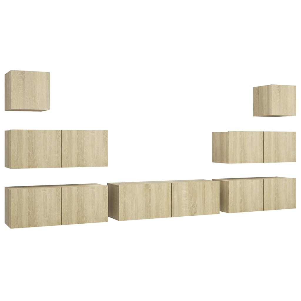 Ensemble de meuble TV 7 pcs Chêne sonoma Bois d'ingénierie - XIOS