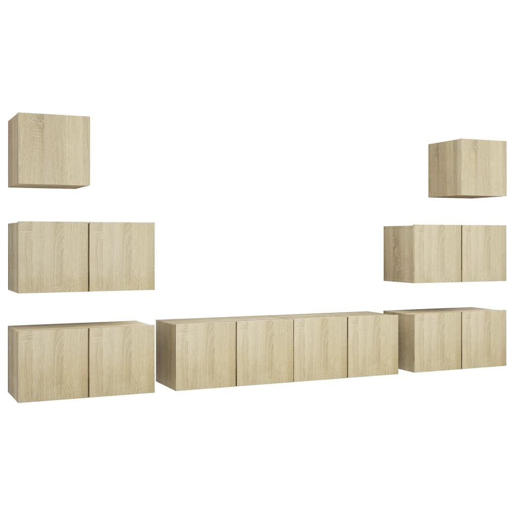 Ensemble de meubles TV 8 pcs Chêne sonoma Bois d'ingénierie - XIOS