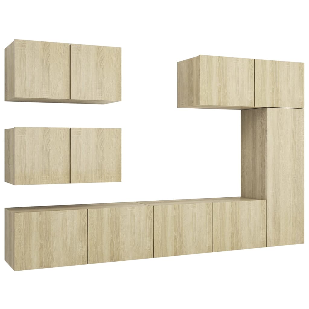 Ensemble de meuble TV 6 pcs Chêne sonoma Bois d'ingénierie - XIOS