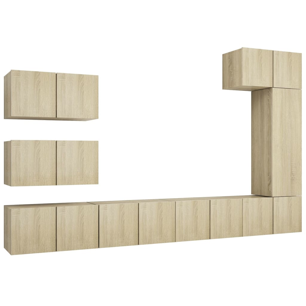 Ensemble de meubles TV 8 pcs Chêne sonoma Bois d'ingénierie - XIOS