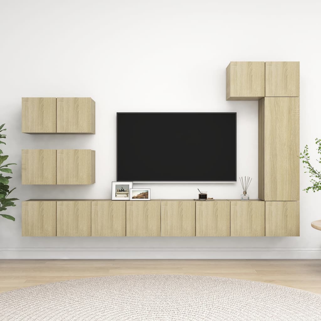 Ensemble de meubles TV 8 pcs Chêne sonoma Bois d'ingénierie - XIOS