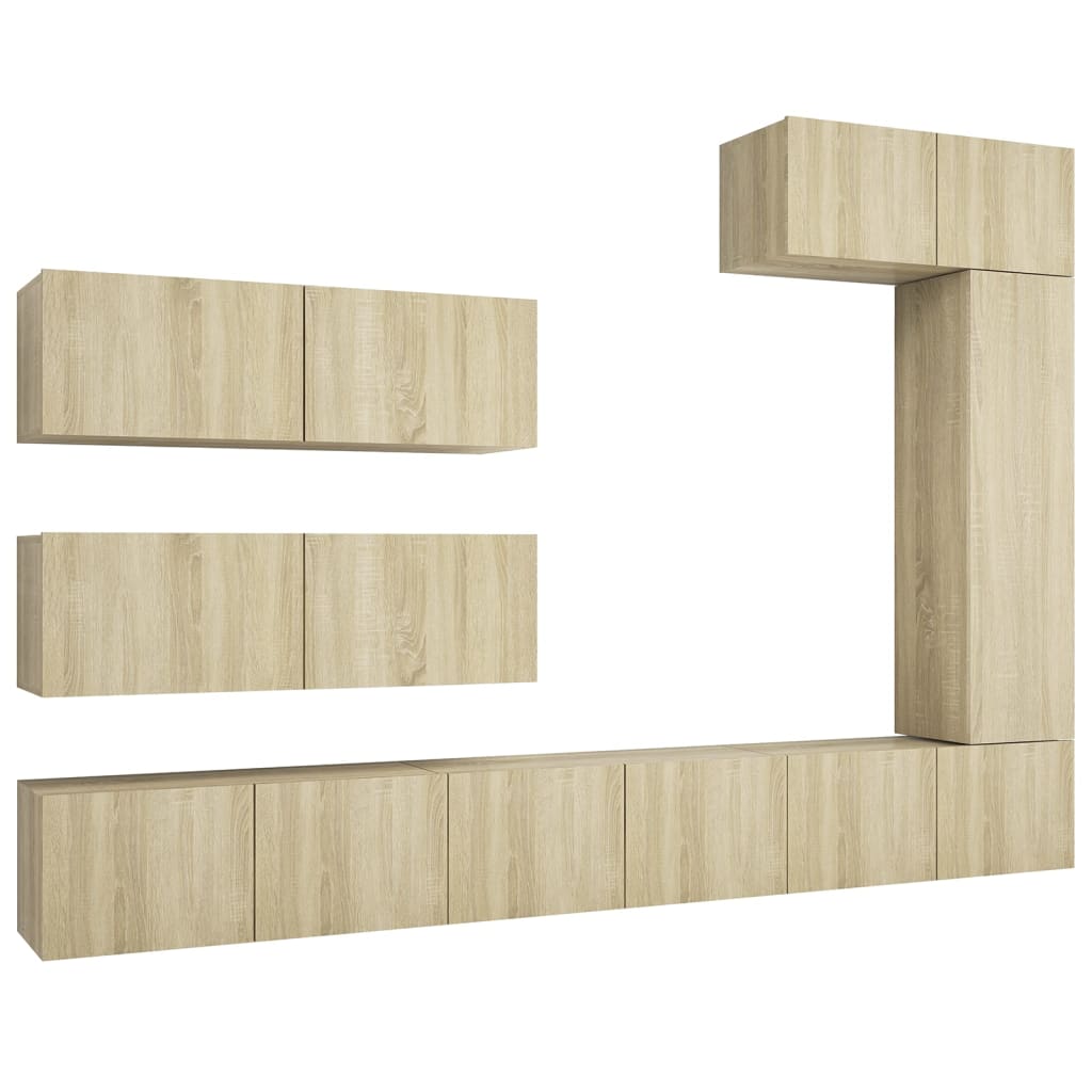 Ensemble de meuble TV 7 pcs Chêne sonoma Bois d'ingénierie - XIOS