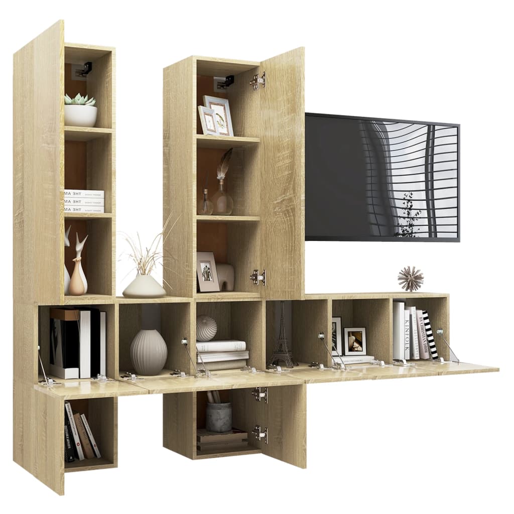 Ensemble de meubles TV 7 pcs Chêne sonoma Bois d'ingénierie - XIOS