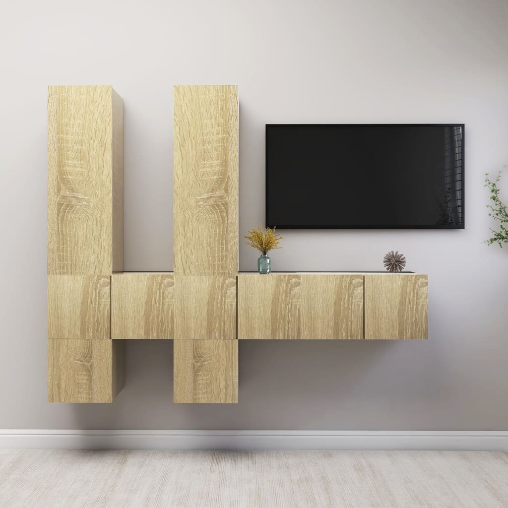 Ensemble de meubles TV 7 pcs Chêne sonoma Bois d'ingénierie - XIOS