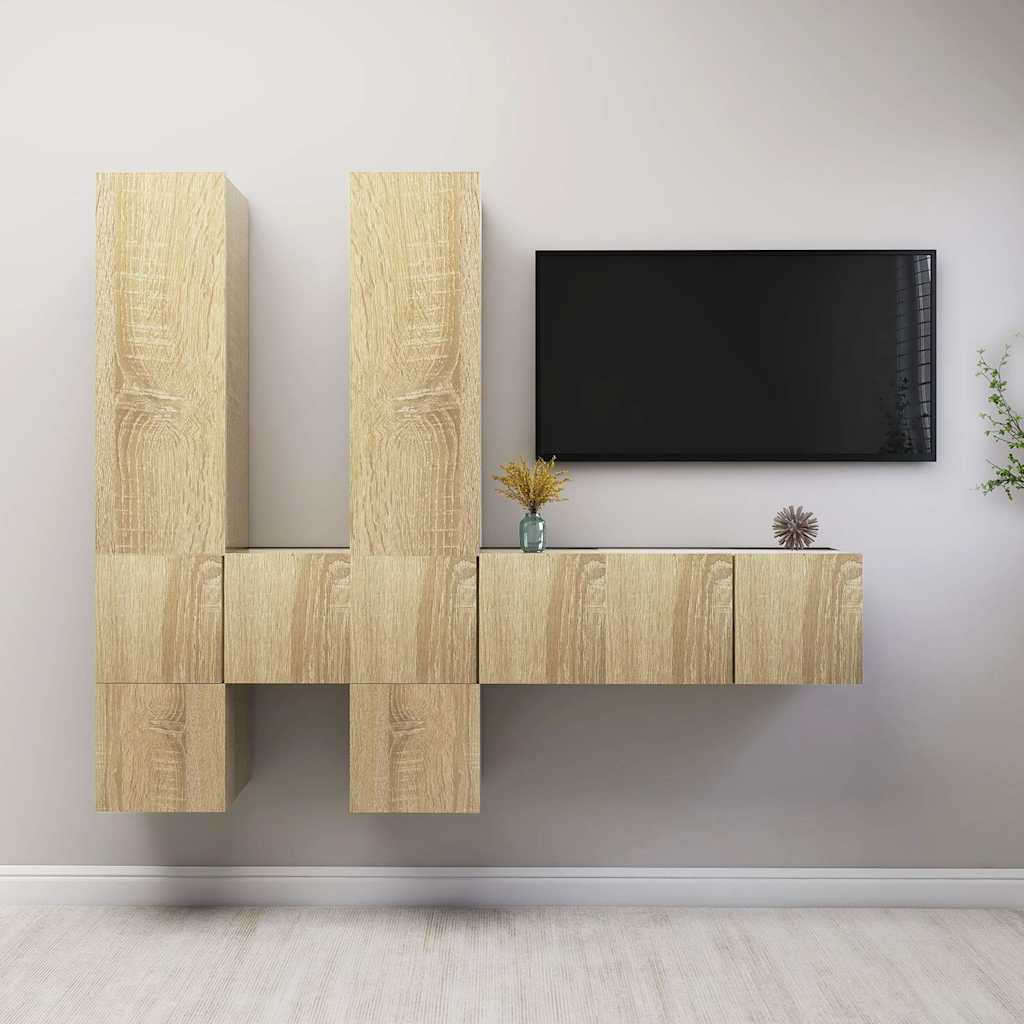 Ensemble de meubles TV 7 pcs Chêne sonoma Bois d'ingénierie