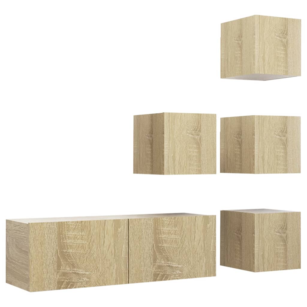 Ensemble de meubles TV 5 pcs Chêne sonoma Bois d'ingénierie - XIOS