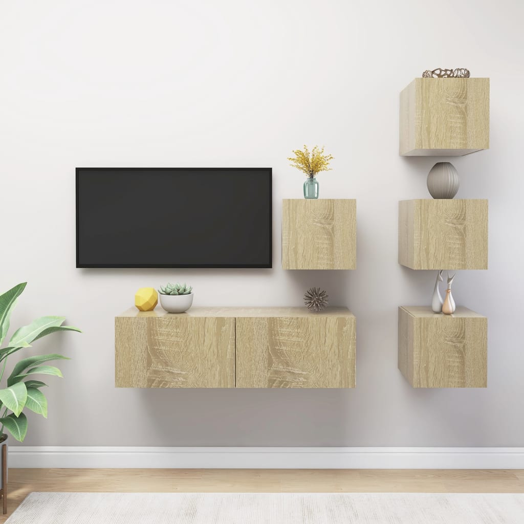 Ensemble de meubles TV 5 pcs Chêne sonoma Bois d'ingénierie - XIOS