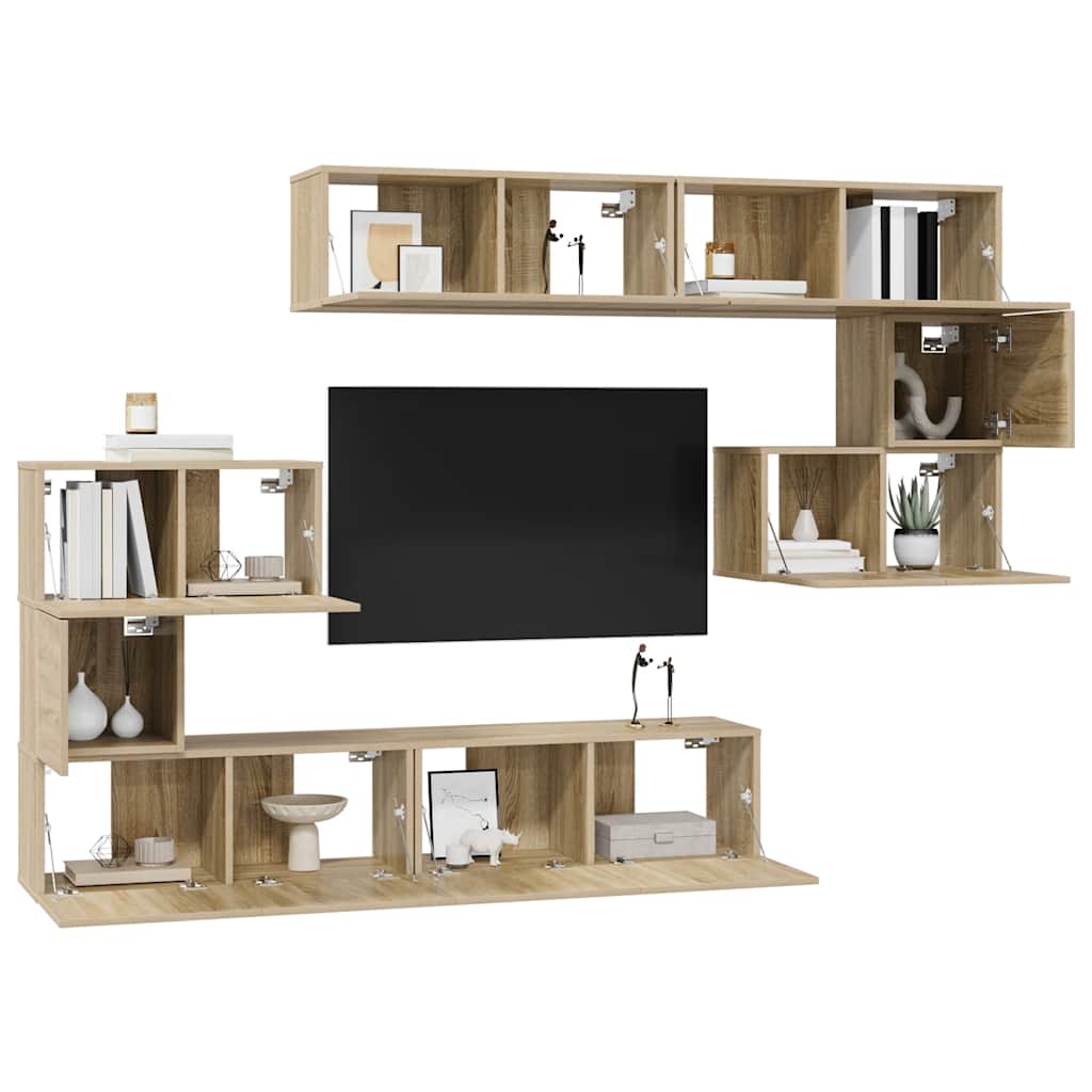 Ensemble de meubles TV 8 pcs Chêne sonoma Bois d'ingénierie - XIOS