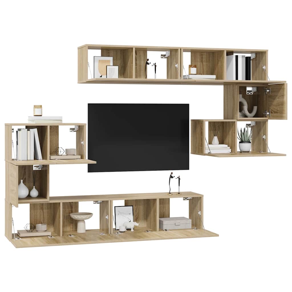 Ensemble de meubles TV 8 pcs Chêne sonoma Bois d'ingénierie