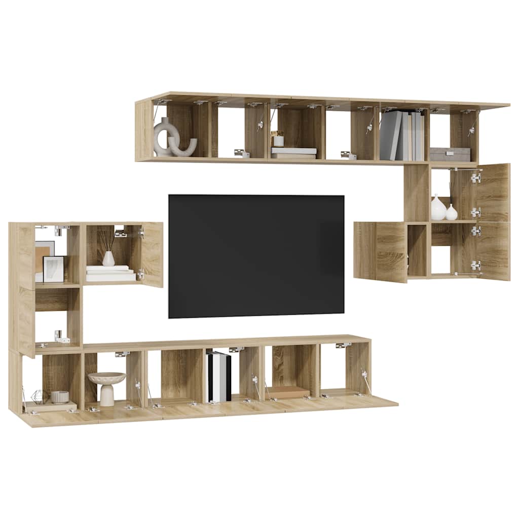 Ensemble de meubles TV 10 pcs Chêne sonoma Bois d'ingénierie