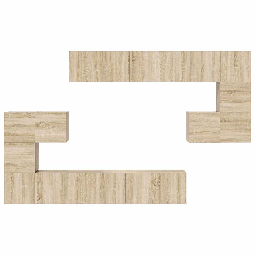 Ensemble de meubles TV 10 pcs Chêne sonoma Bois d'ingénierie
