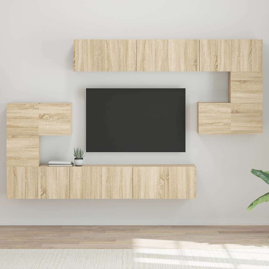 Ensemble de meubles TV 10 pcs Chêne sonoma Bois d'ingénierie - XIOS