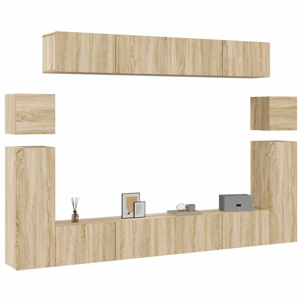 Ensemble de meubles TV 8 pcs Chêne sonoma Bois d'ingénierie - XIOS