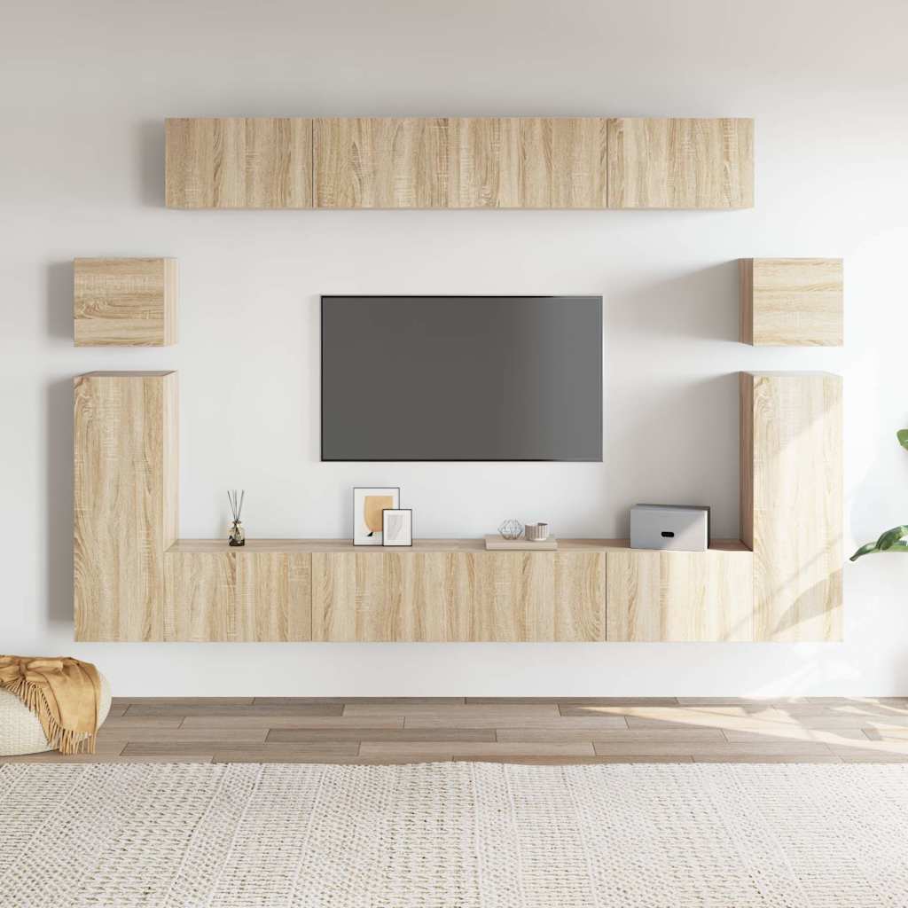 Ensemble de meubles TV 8 pcs Chêne sonoma Bois d'ingénierie - XIOS