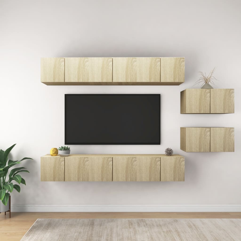 Meubles TV 8 pcs Chêne sonoma Bois d'ingénierie - XIOS