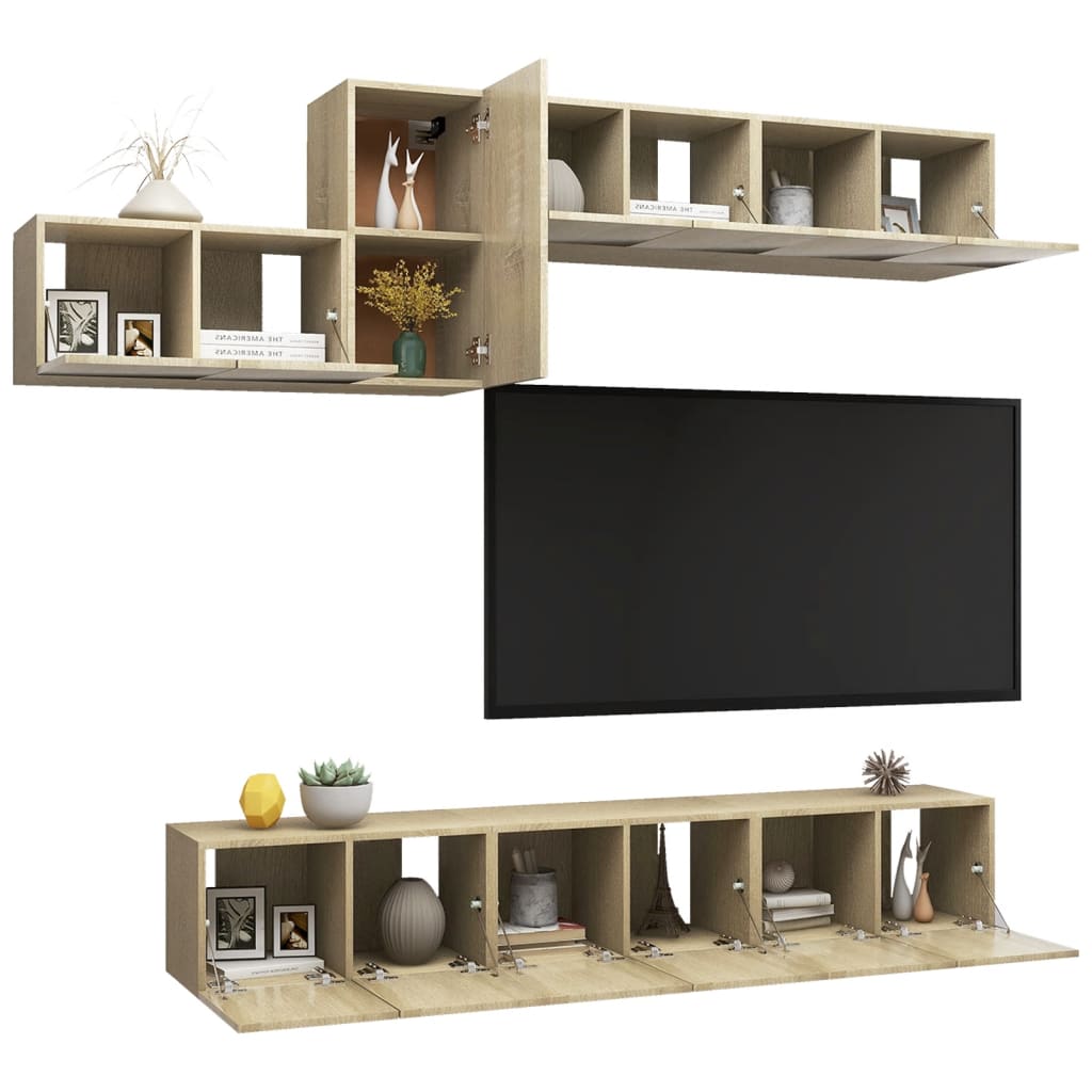 Ensemble de meubles TV 7 pcs Chêne sonoma Bois d'ingénierie - XIOS