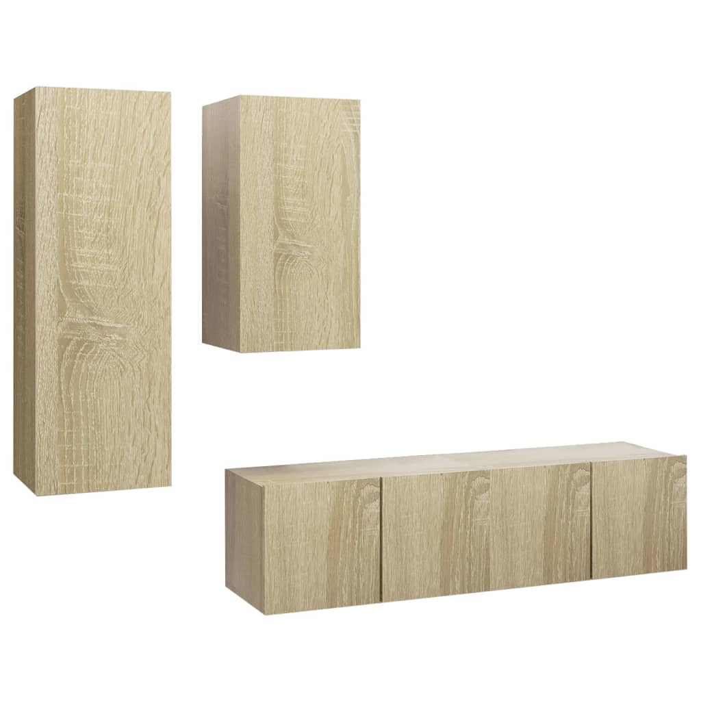 Ensemble de meubles TV 4 pcs Chêne sonoma Bois d'ingénierie - XIOS