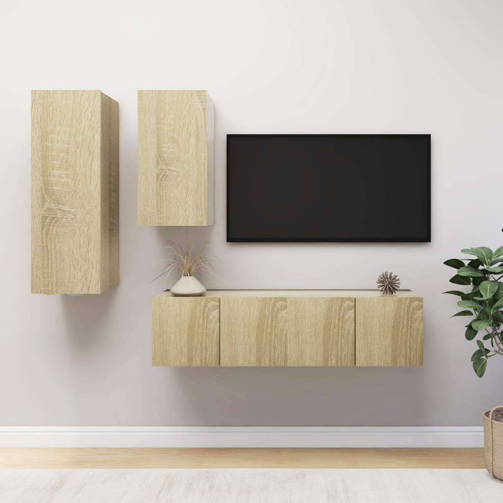 Ensemble de meubles TV 4 pcs Chêne sonoma Bois d'ingénierie - XIOS